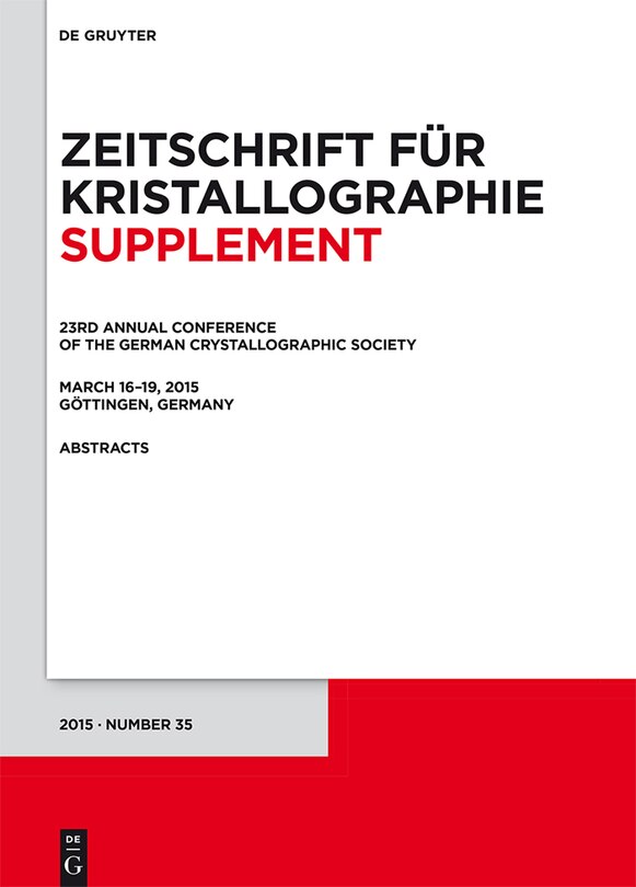 Couverture_23rd Annual Conference of the German Crystallographic Society, March 16–19, 2015, Göttingen, Germany