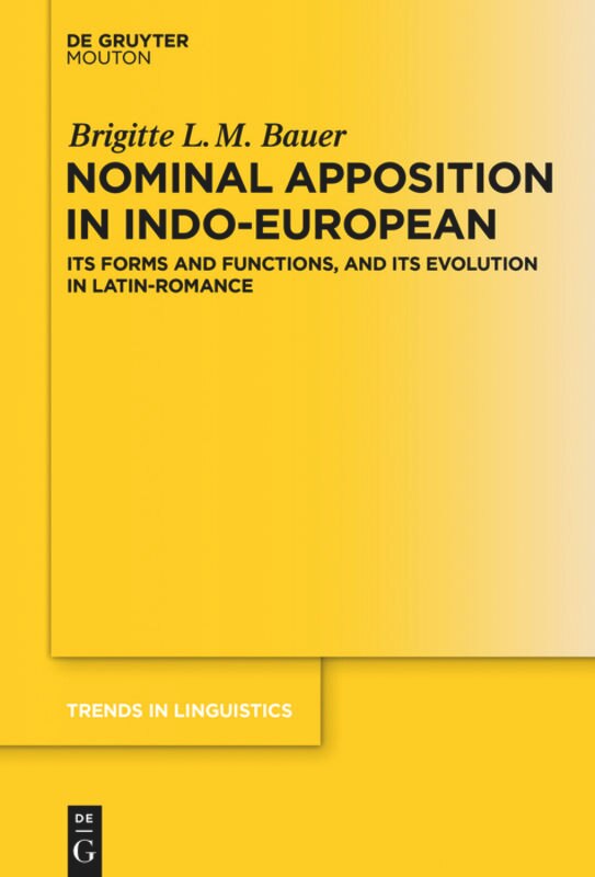 Couverture_Nominal Apposition in Indo-European