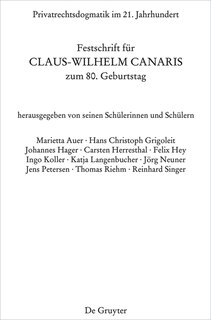 Front cover_Privatrechtsdogmatik im 21. Jahrhundert
