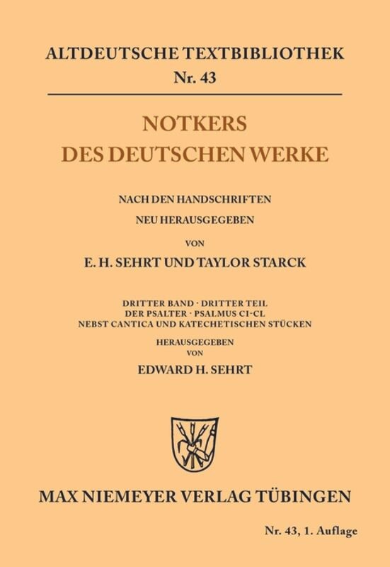 Front cover_Notkers des Deutschen Werke
