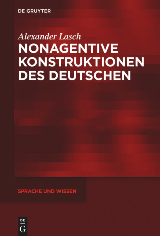 Front cover_Nonagentive Konstruktionen des Deutschen