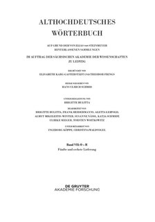 Couverture_Band VII: O – R. 5. und 6. Lieferung (platlus bis int-quedan)