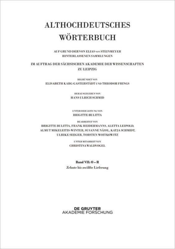 Front cover_Band VII: O – R. 10. bis 12. Lieferung (râzuuurti bis gi-rîhhan)