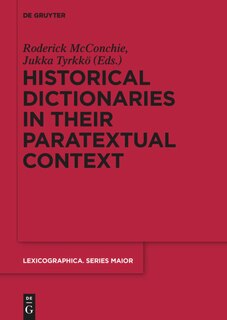 Front cover_Historical Dictionaries in their Paratextual Context