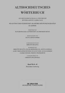 Front cover_Band VII: O –R. 13. Lieferung (rîhhen bis ringan)