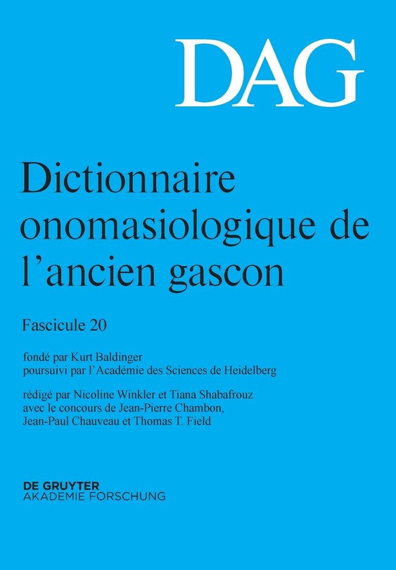 Front cover_Dictionnaire onomasiologique de l´ancien gascon (DAG) Dictionnaire onomasiologique de l'ancien gascon (DAG)