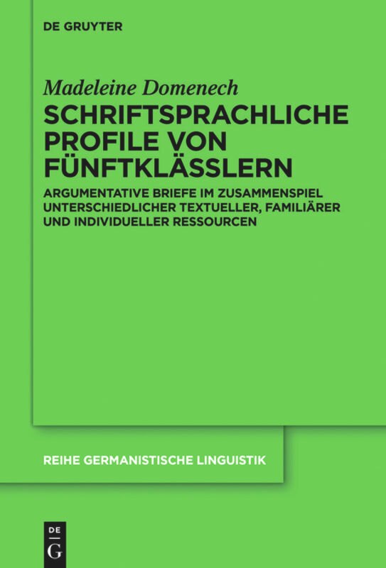 Couverture_Schriftsprachliche Profile von Fünftklässlern