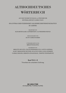 Couverture_Band VII: O –R. 14. bis 16. Lieferung (ringan bis rydc)