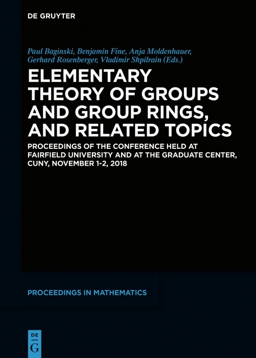 Couverture_Elementary Theory of Groups and Group Rings, and Related Topics