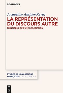 Couverture_La Repr&eacute;sentation du Discours Autre