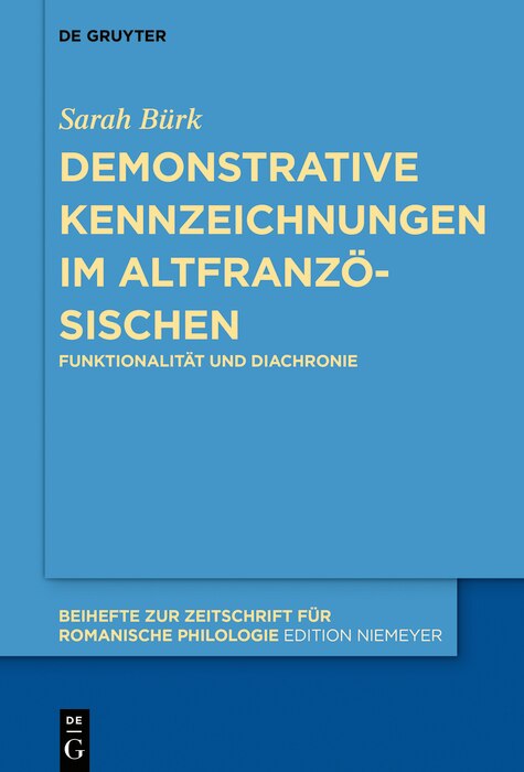 Couverture_Demonstrative Kennzeichnungen im Altfranzösischen