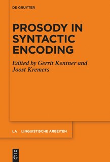 Front cover_Prosody in Syntactic Encoding