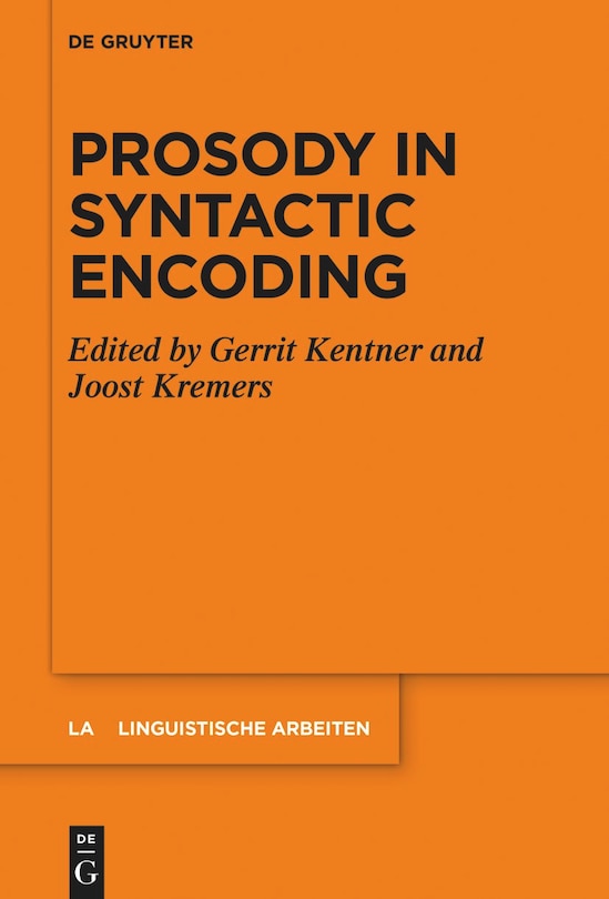 Front cover_Prosody in Syntactic Encoding