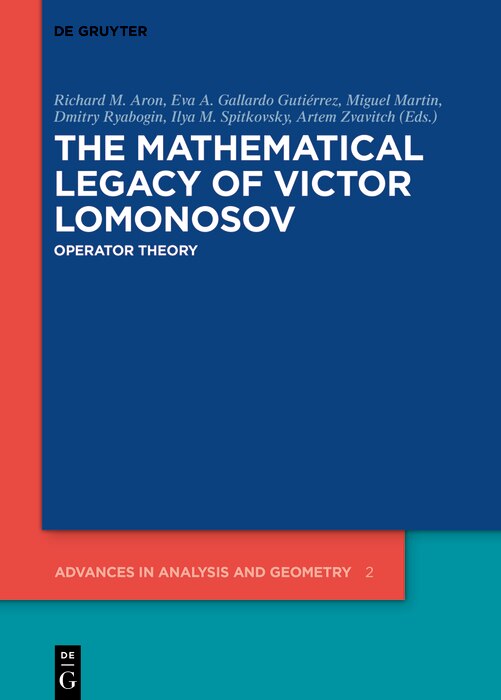 Front cover_The Mathematical Legacy of Victor Lomonosov