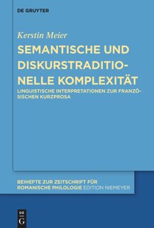 Front cover_Semantische und diskurstraditionelle Komplexität