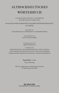 Front cover_Band VIII,1: S–Sn. 1. Lieferung (s bis saharahi)