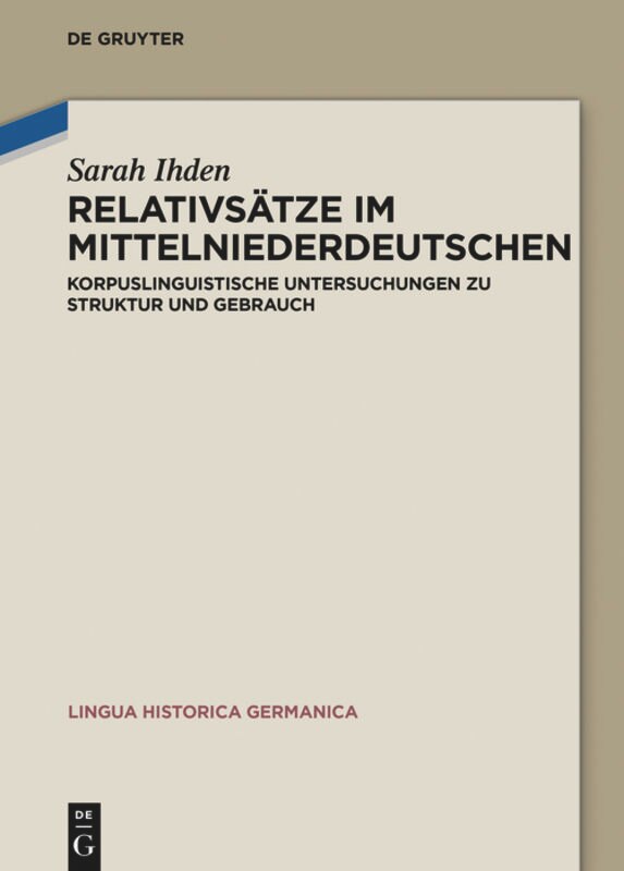 Front cover_Relativsätze im Mittelniederdeutschen