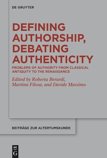 Front cover_Defining Authorship, Debating Authenticity