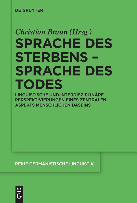 Couverture_Sprache des Sterbens – Sprache des Todes