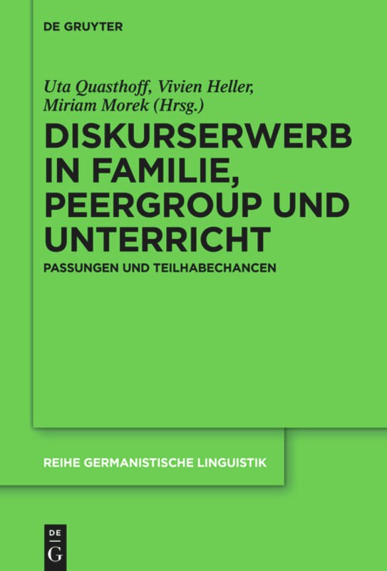 Front cover_Diskurserwerb in Familie, Peergroup und Unterricht