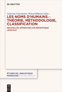 Front cover_Les noms d’humains – théorie, méthodologie, classification