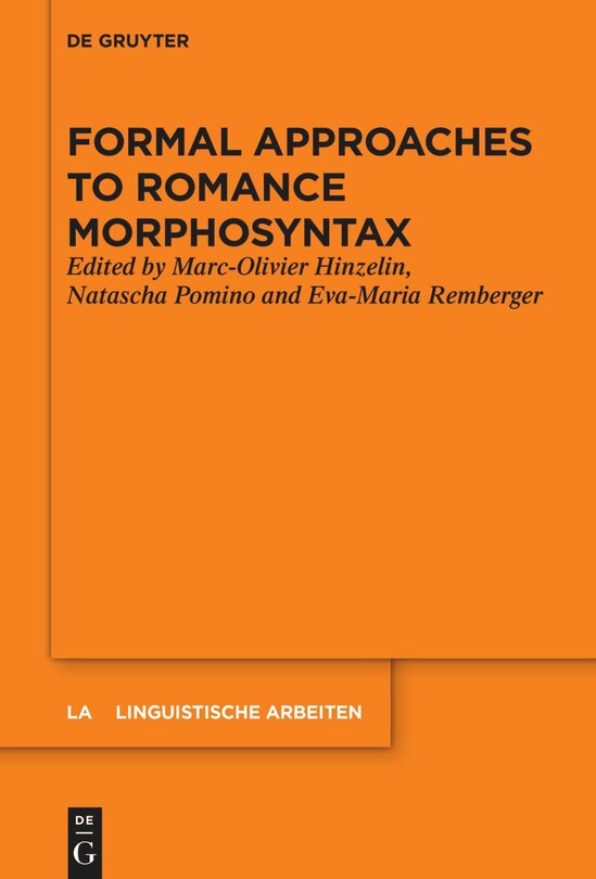 Couverture_Formal Approaches to Romance Morphosyntax
