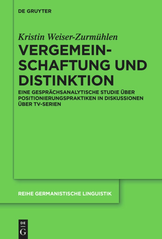 Front cover_Vergemeinschaftung und Distinktion