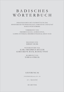 Couverture_Badisches Wörterbuch. Band V/Lieferung 86