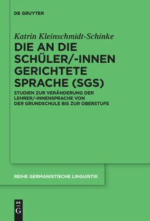 Front cover_Die an die Schüler/-innen gerichtete Sprache (SgS)