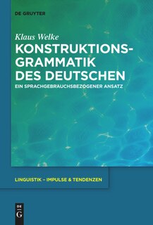 Front cover_Konstruktionsgrammatik des Deutschen