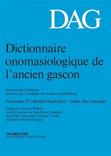 Front cover_Dictionnaire onomasiologique de l’ancien gascon (DAG). Fascicule 23