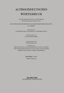 Front cover_Band VIII,1: S–Sn. 10. Lieferung: satulgiziugi bis sisuua