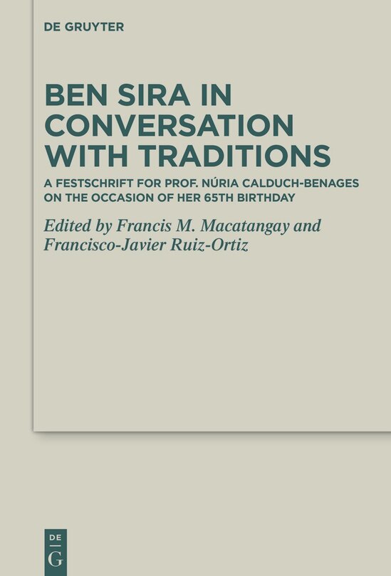 Front cover_Ben Sira in Conversation with Traditions