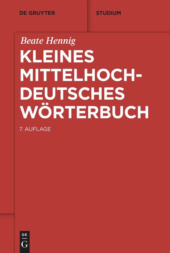 Couverture_Kleines mittelhochdeutsches Wörterbuch