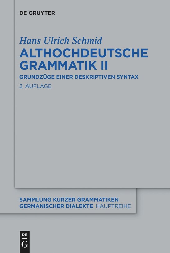 Couverture_Althochdeutsche Grammatik II