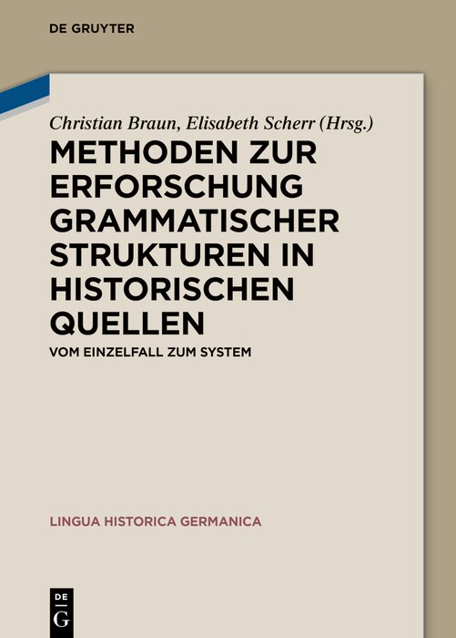 Couverture_Methoden zur Erforschung grammatischer Strukturen in historischen Quellen