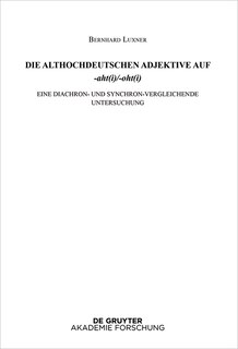 Front cover_Die althochdeutschen Adjektive auf -aht(i)/-oht(i)