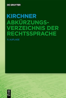 Couverture_Kirchner – Abkürzungsverzeichnis der Rechtssprache
