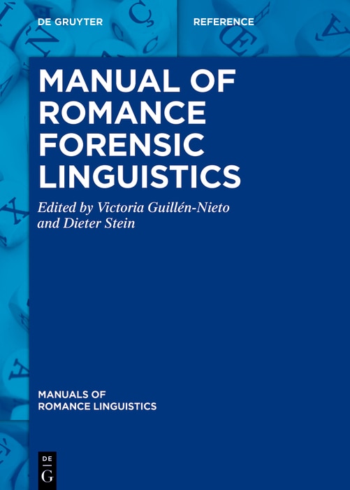 Front cover_Manual of Romance Forensic Linguistics