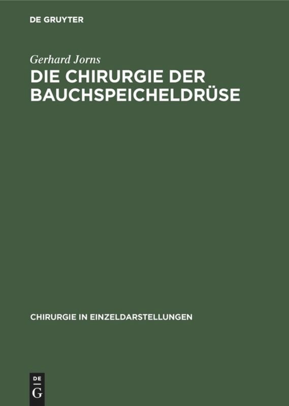 Front cover_Die Chirurgie der Bauchspeicheldrüse