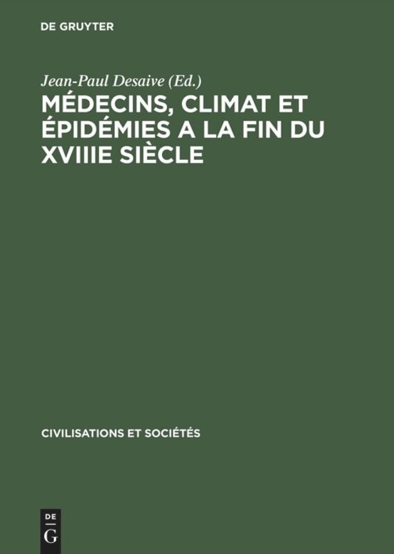 Couverture_Médecins, climat et épidémies a la fin du XVIIIe siècle