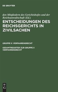 Front cover_Gesamtregister zur Gruppe II Verfahrensrecht