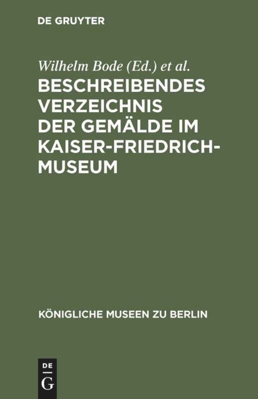 Front cover_Beschreibendes Verzeichnis der Gemälde im Kaiser-Friedrich-Museum