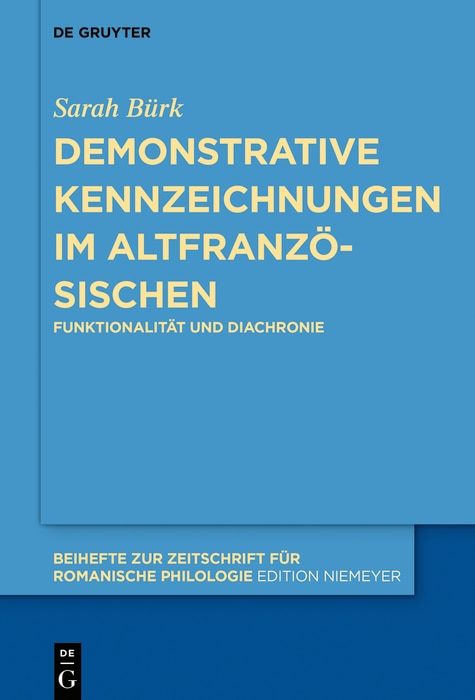 Couverture_Demonstrative Kennzeichnungen im Altfranzösischen