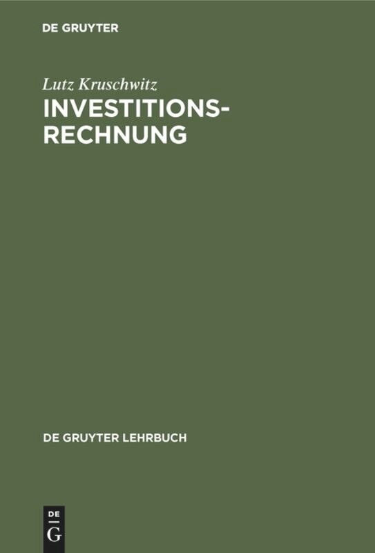 Front cover_Investitionsrechnung