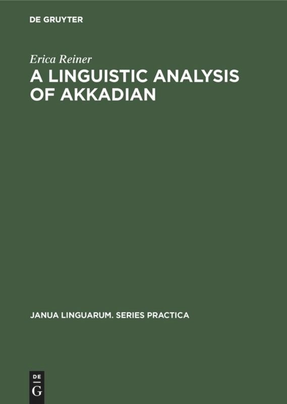 Front cover_A Linguistic Analysis of Akkadian