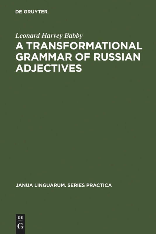 Couverture_A transformational grammar of Russian adjectives