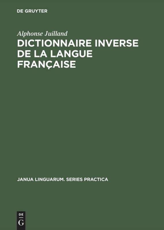 Front cover_Dictionnaire inverse de la langue française