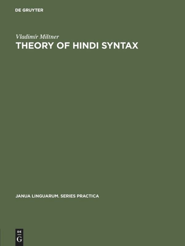 Front cover_Theory of Hindi syntax