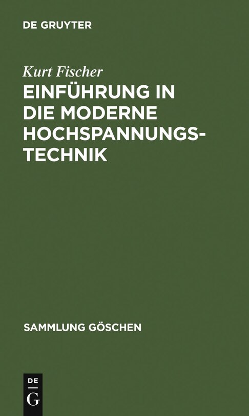 Front cover_Einführung in die moderne Hochspannungstechnik